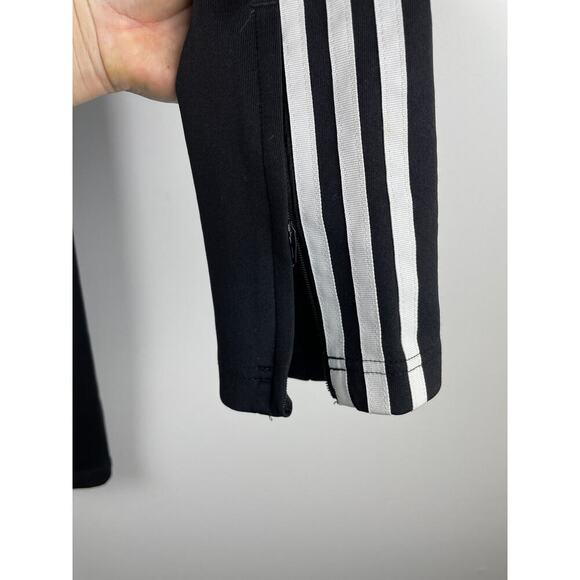 Women's ADIDAS Original Track Pants Small Black White Fitted Center Seam - S - Picture 8 of 9